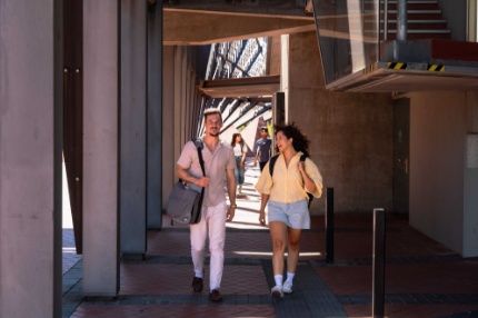 ECC domestic students walking in the campus