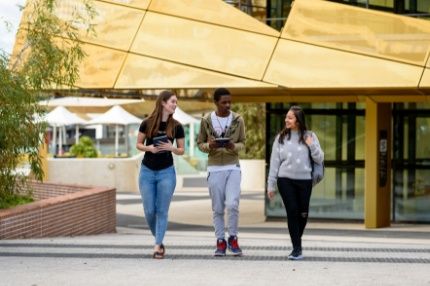 ECC international students walking in the campus