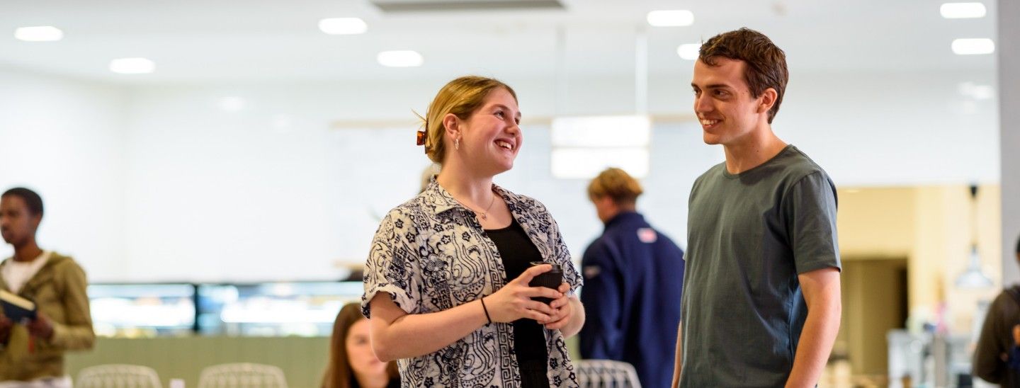 Female and male talking