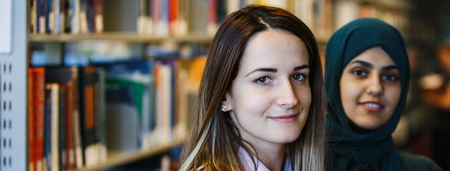 Female students in library