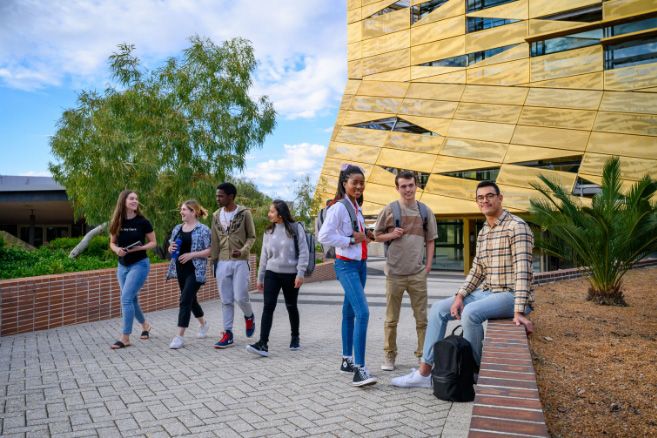 Group outside building