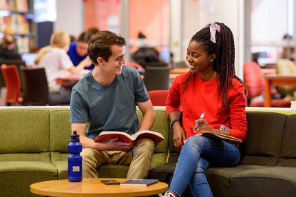 Male and female talking