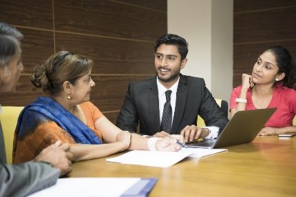 Off campus collegues in meeting
