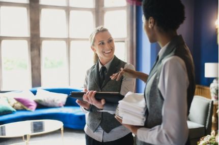 Off campus female attendants working in hotel