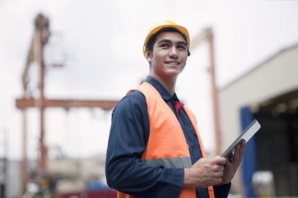 Off campus male engineer on site