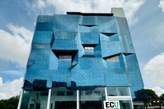 Edith Cowan University building glass facade